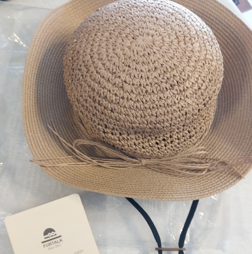 Furtalk Tan Straw Sun Hat